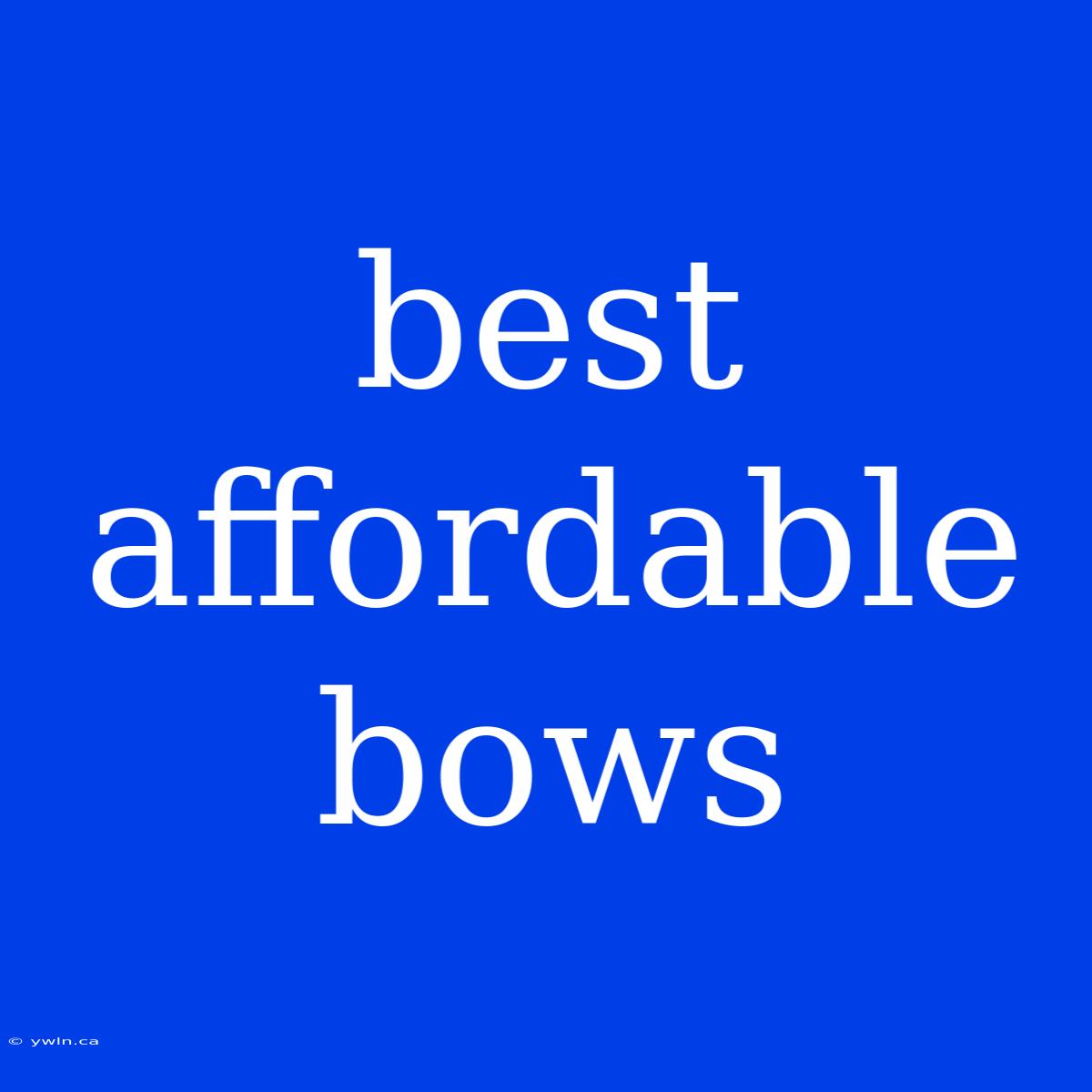 Best Affordable Bows