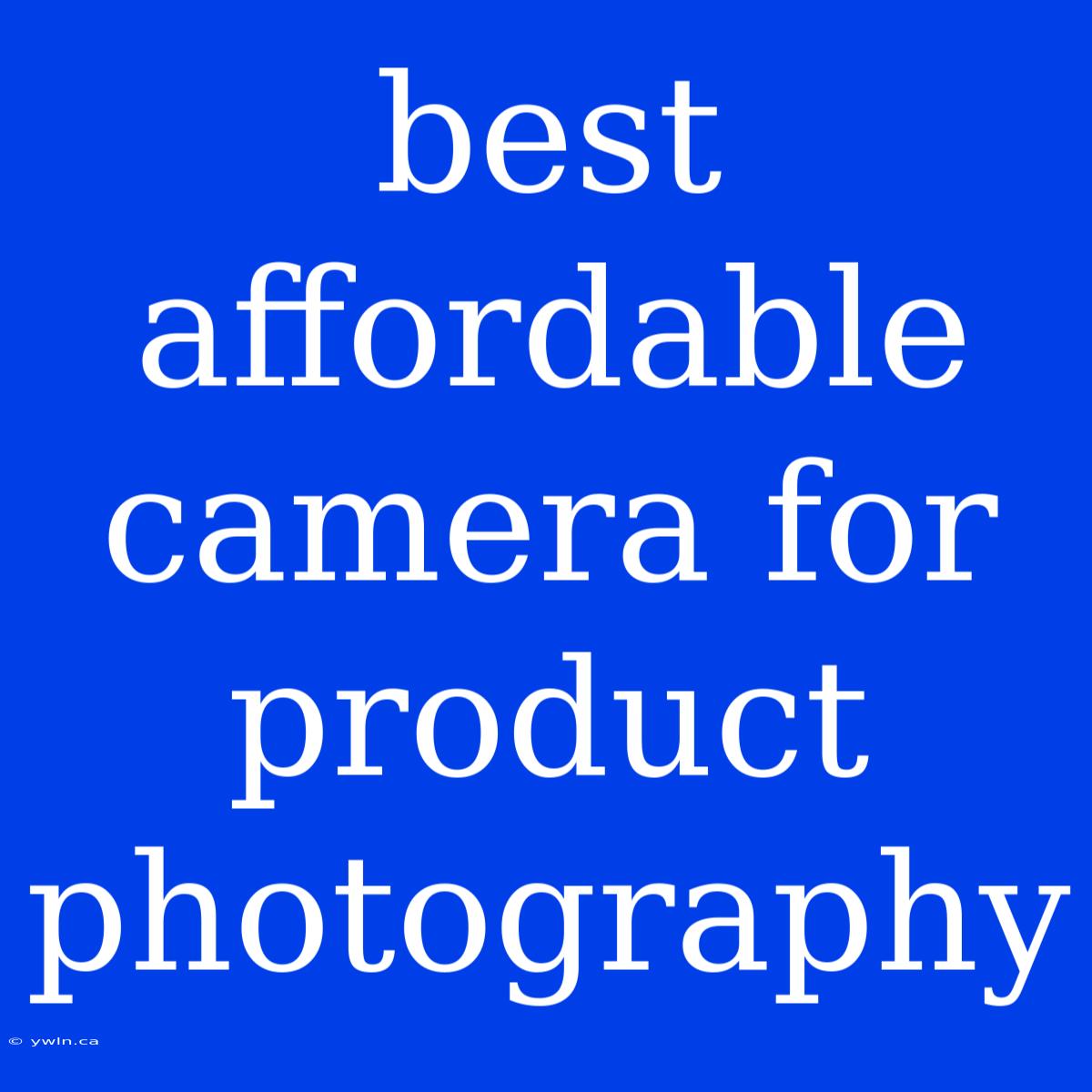 Best Affordable Camera For Product Photography