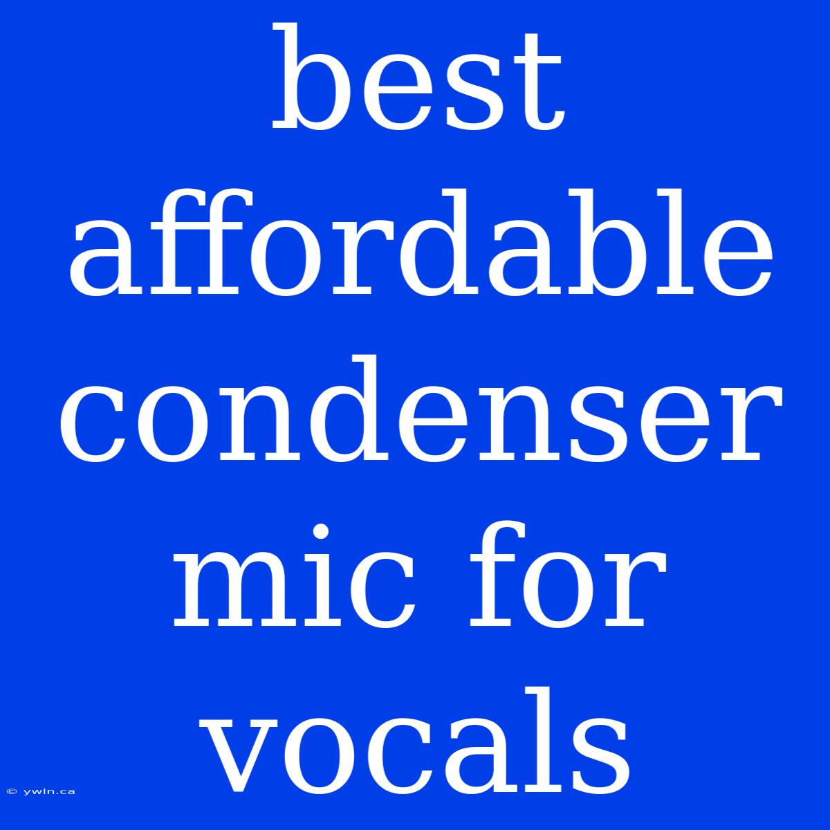 Best Affordable Condenser Mic For Vocals