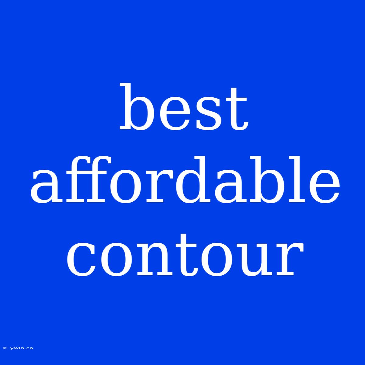 Best Affordable Contour