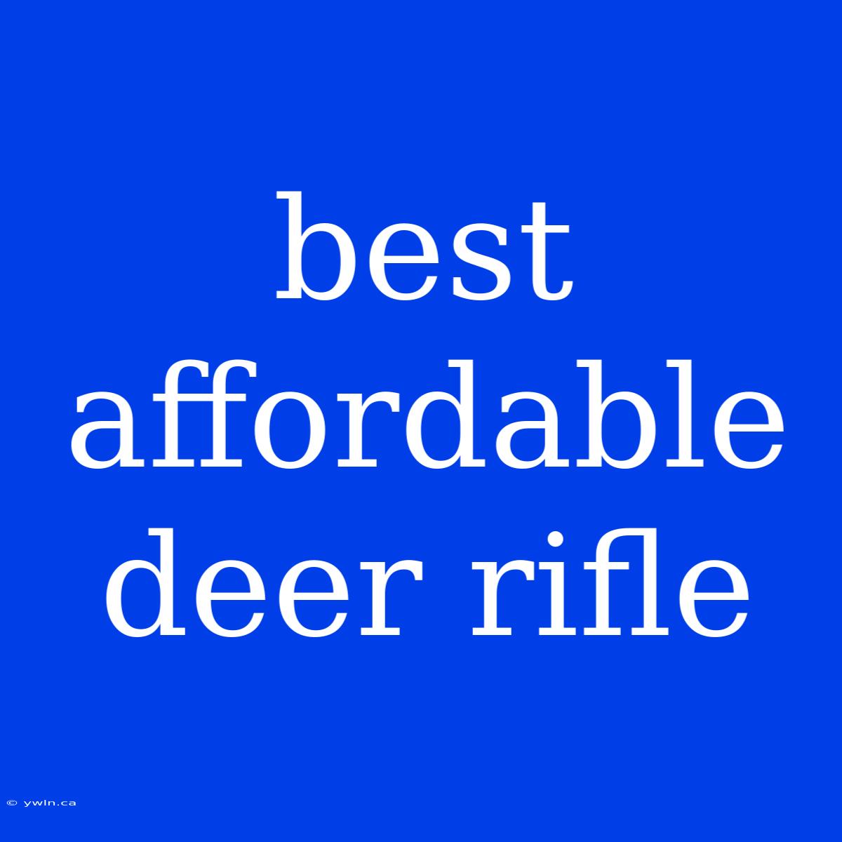 Best Affordable Deer Rifle