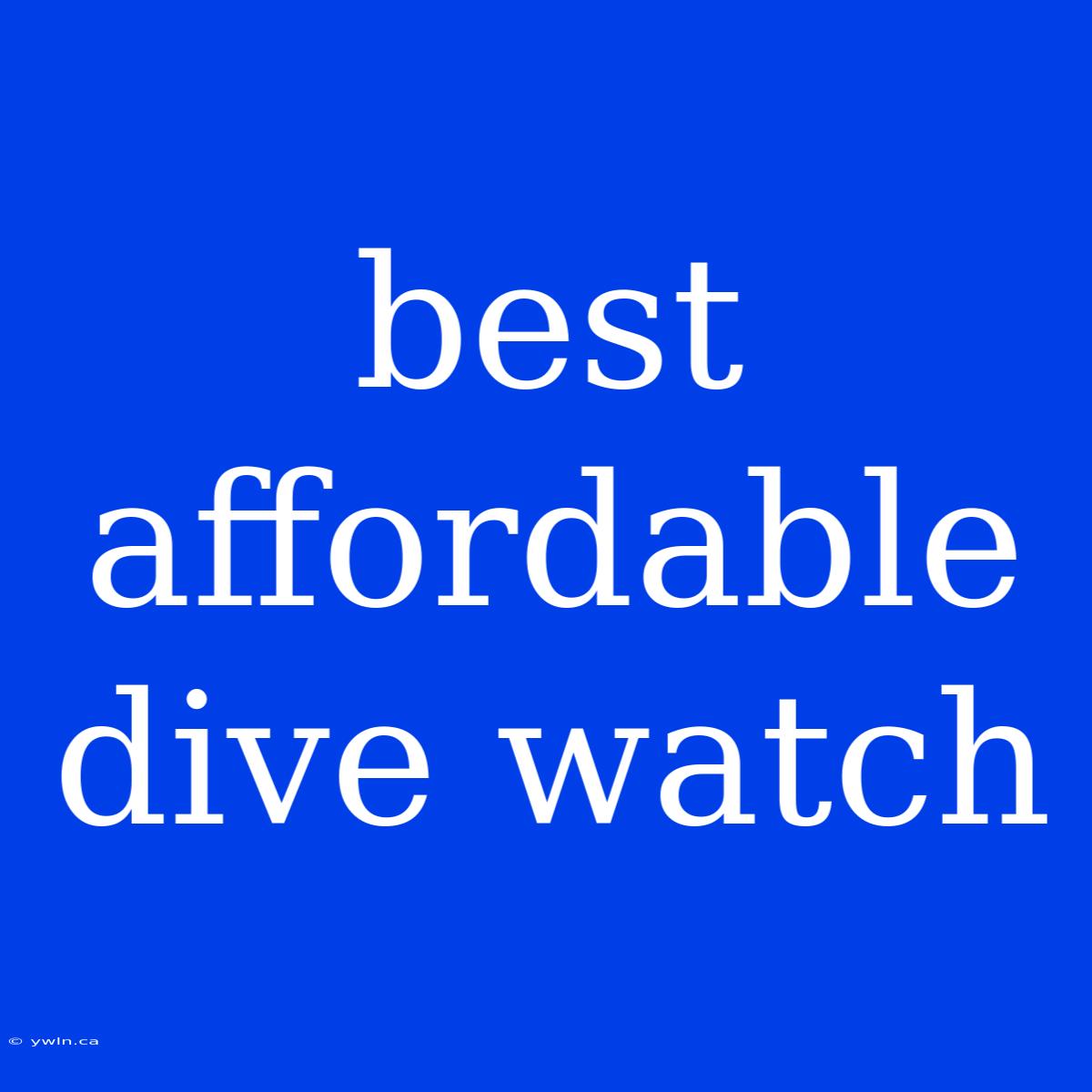 Best Affordable Dive Watch