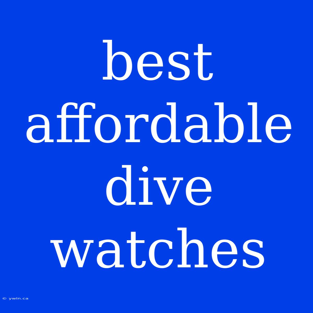 Best Affordable Dive Watches