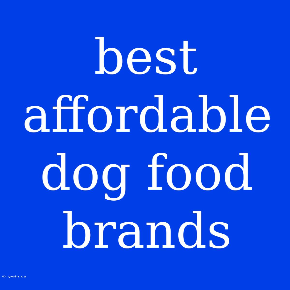 Best Affordable Dog Food Brands