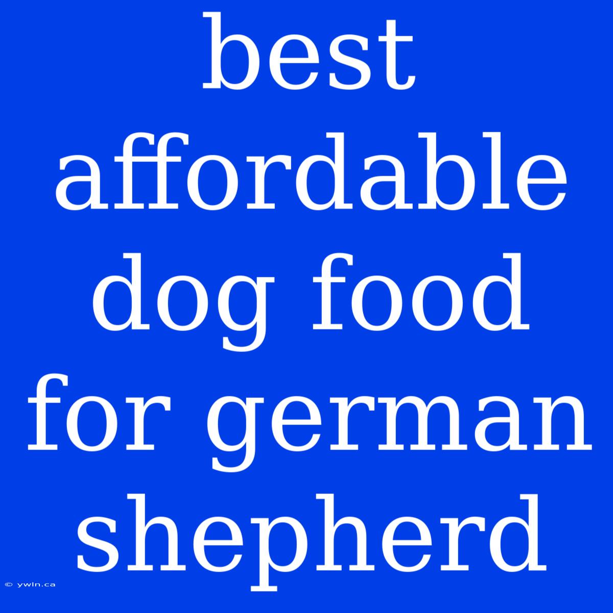 Best Affordable Dog Food For German Shepherd