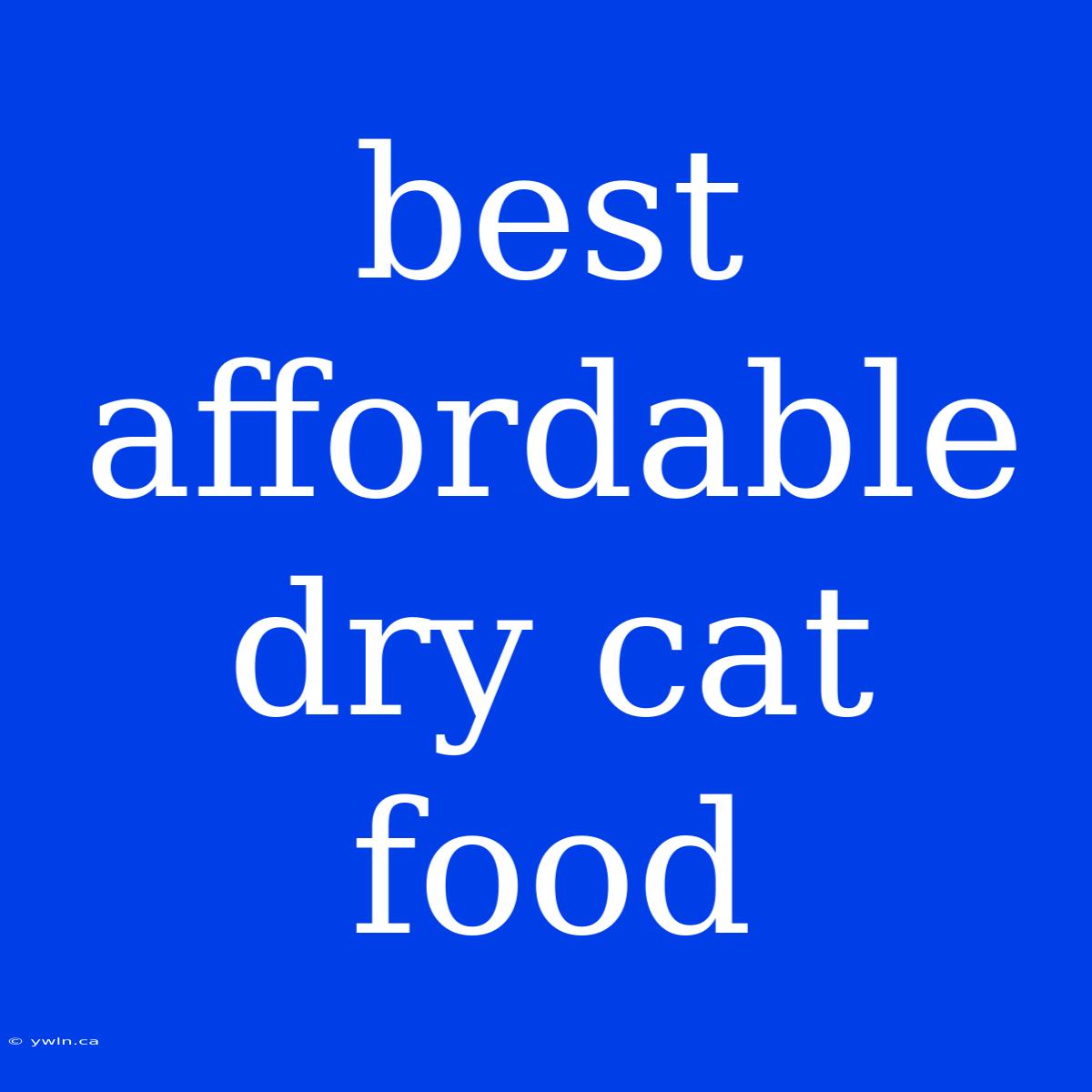 Best Affordable Dry Cat Food