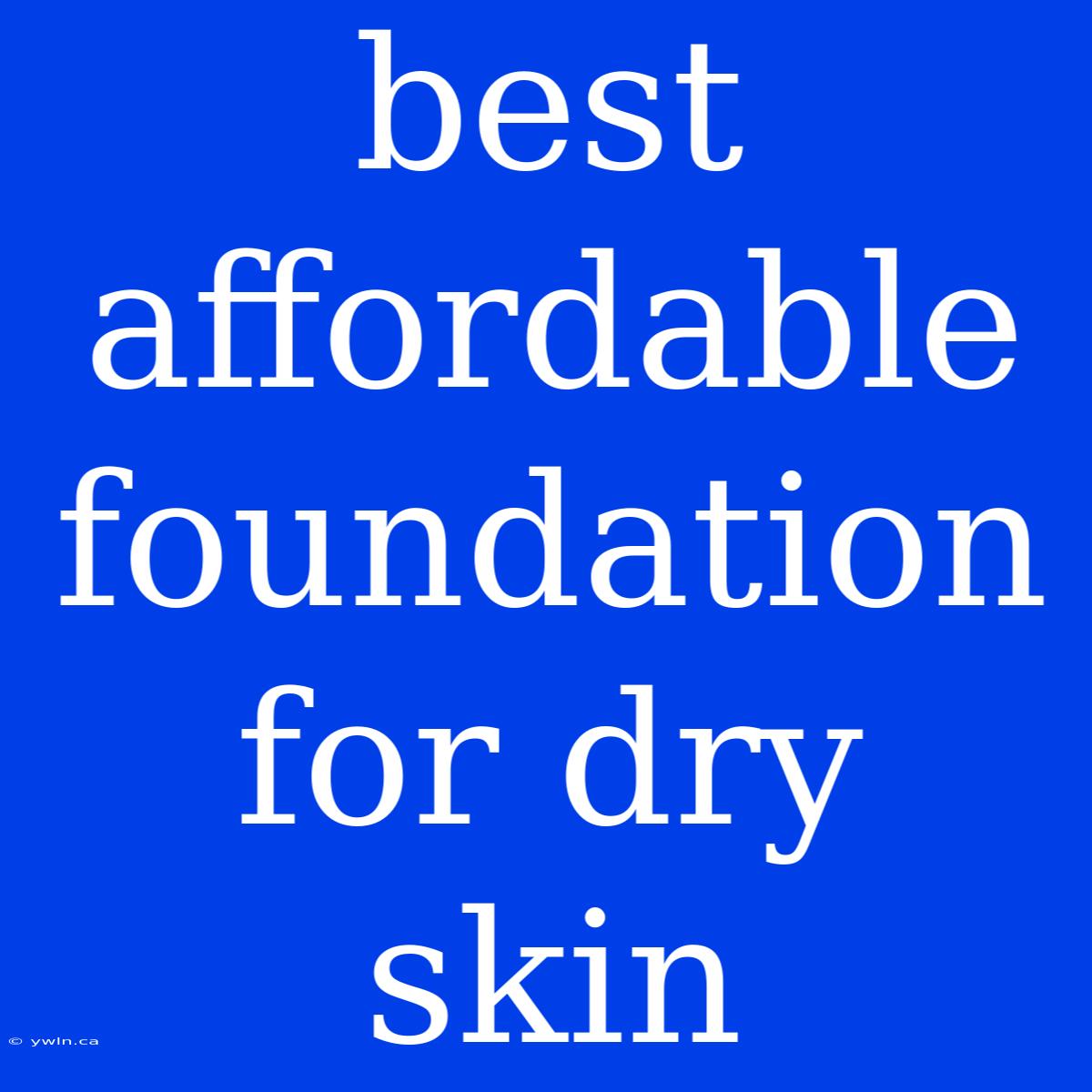 Best Affordable Foundation For Dry Skin