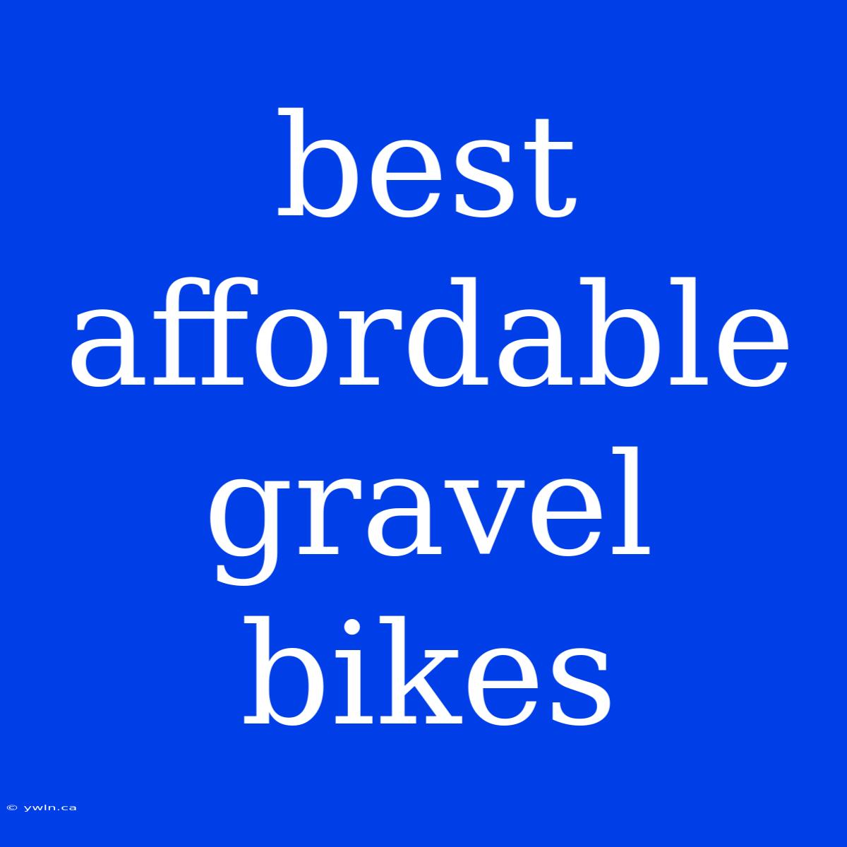 Best Affordable Gravel Bikes