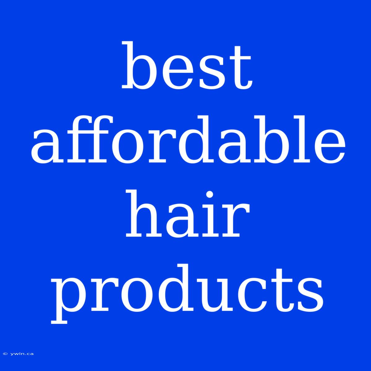 Best Affordable Hair Products