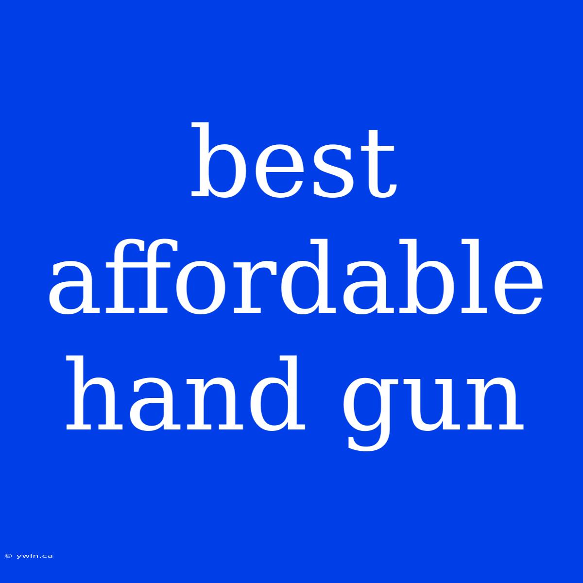 Best Affordable Hand Gun