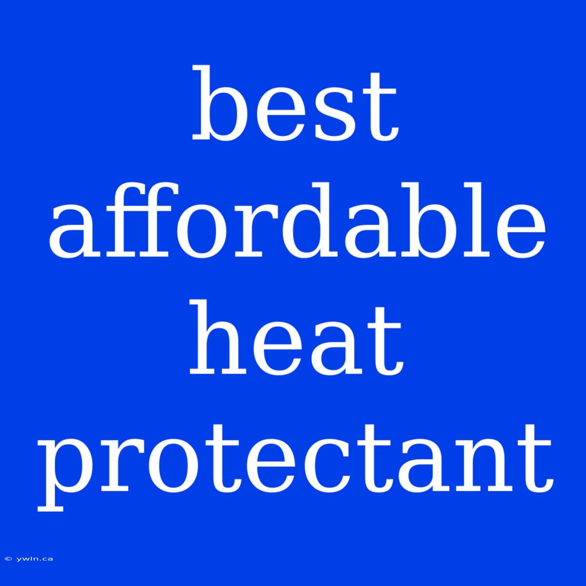 Best Affordable Heat Protectant