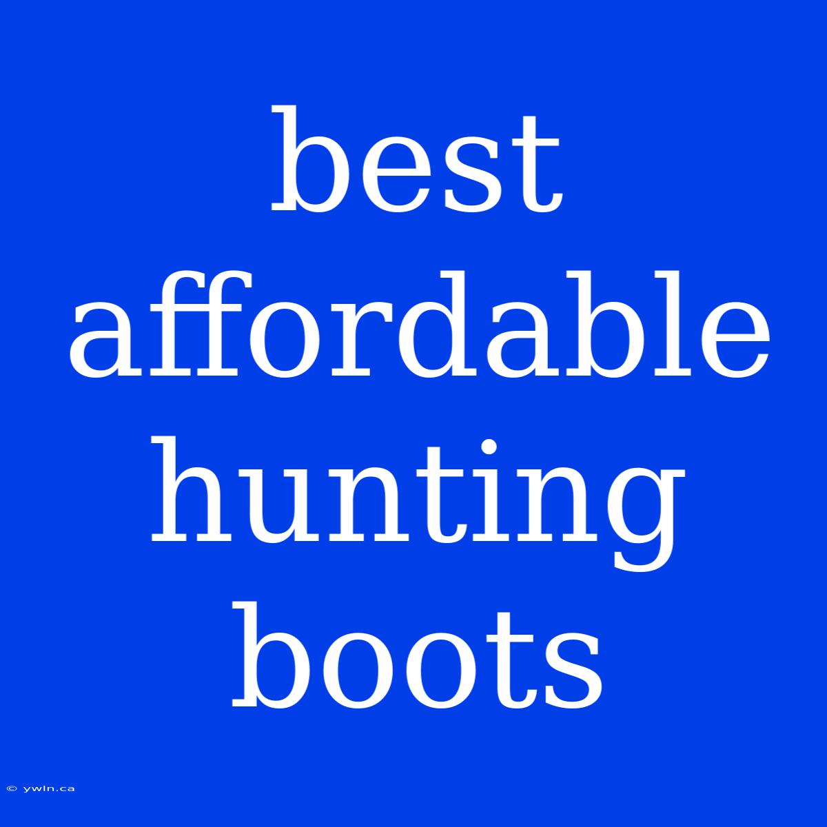 Best Affordable Hunting Boots