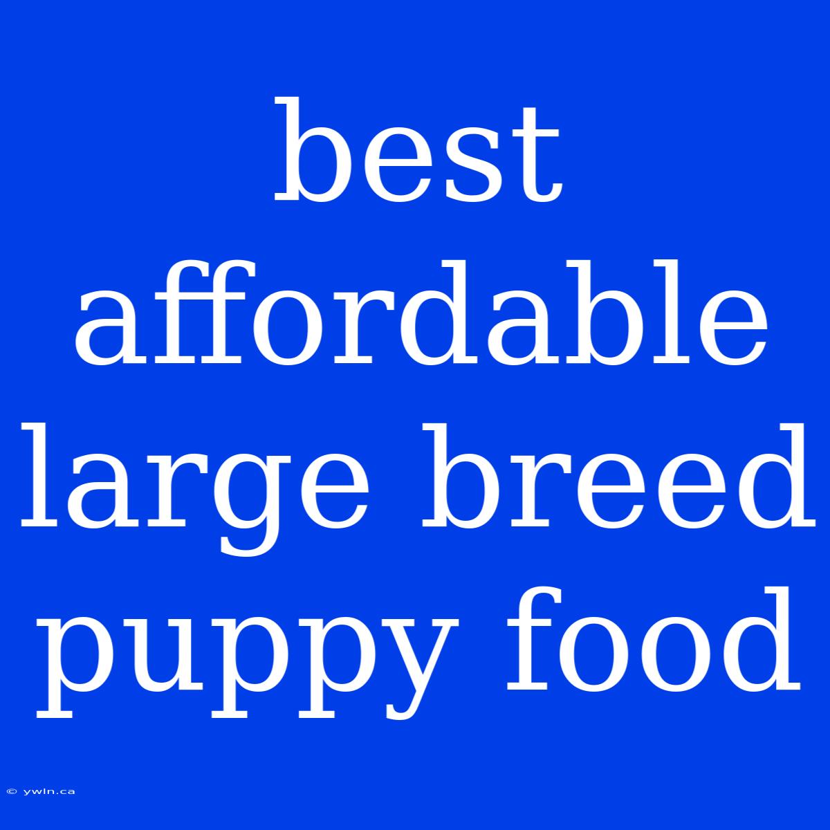 Best Affordable Large Breed Puppy Food