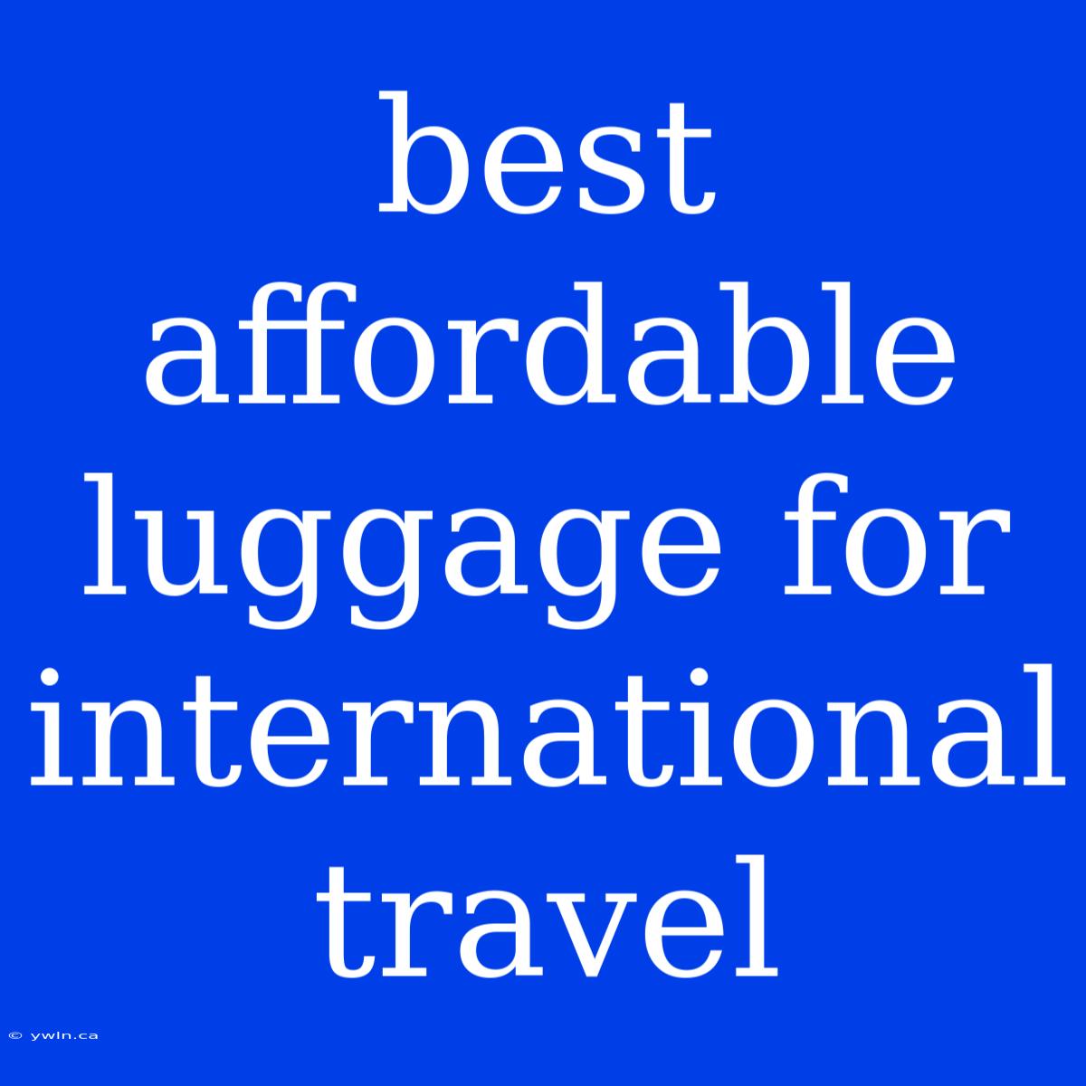 Best Affordable Luggage For International Travel