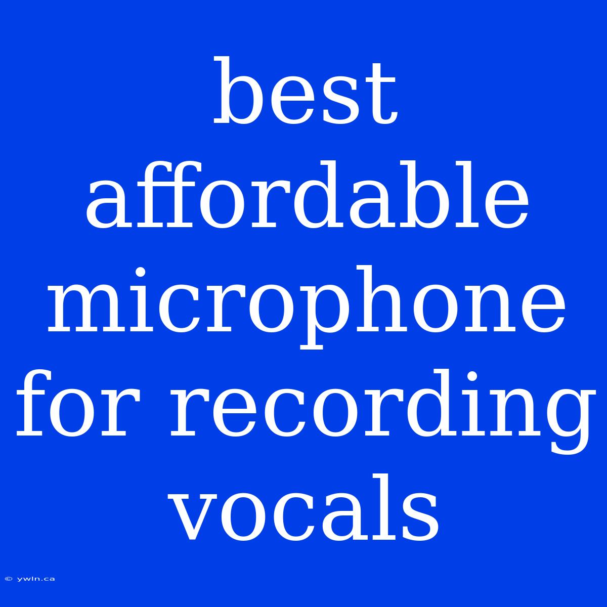 Best Affordable Microphone For Recording Vocals