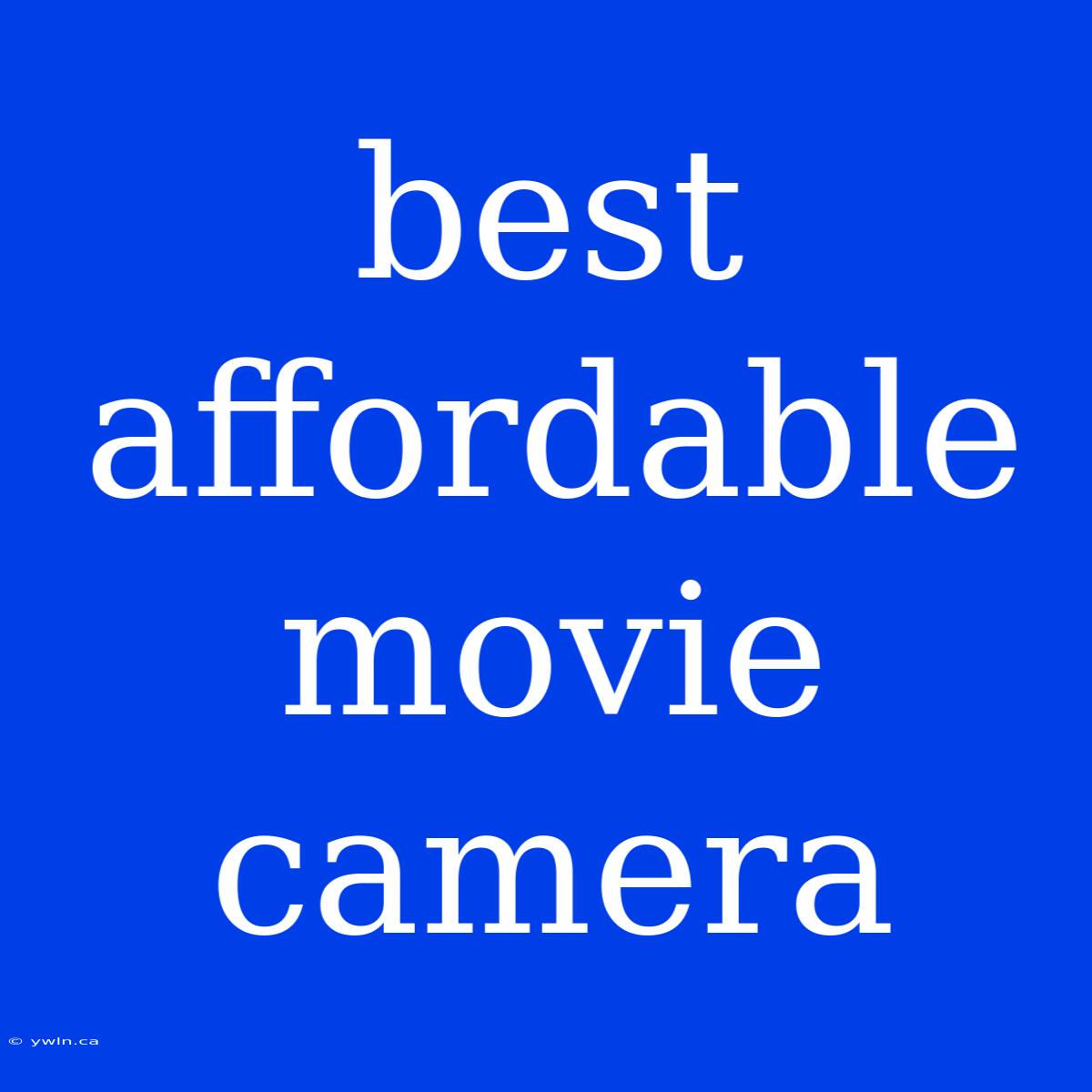 Best Affordable Movie Camera