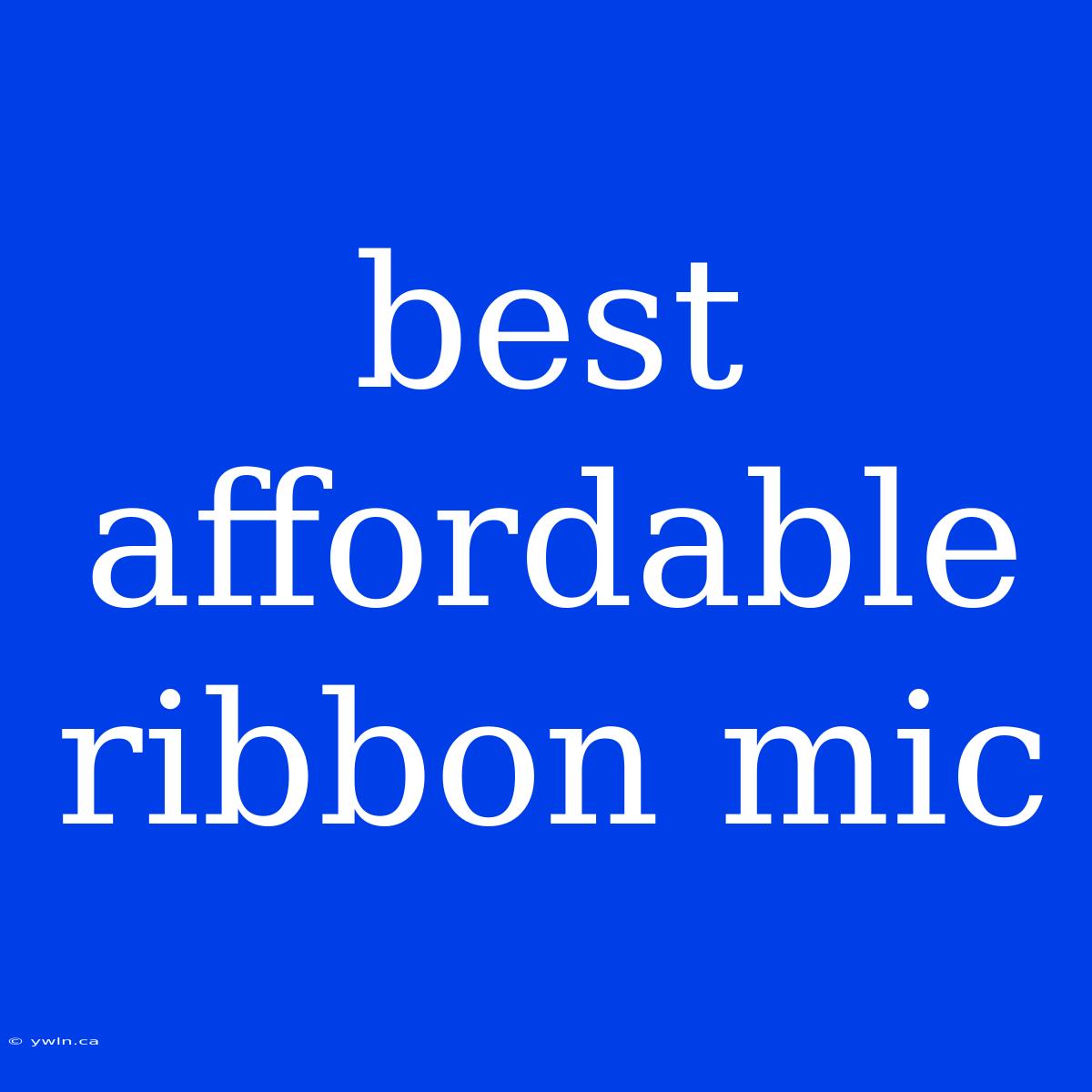 Best Affordable Ribbon Mic