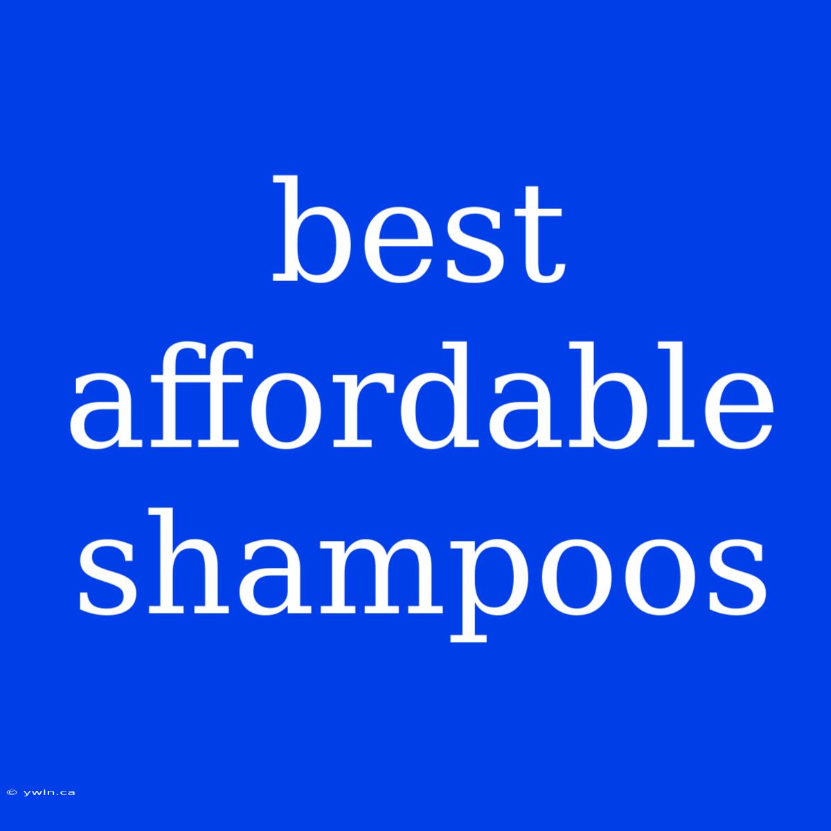 Best Affordable Shampoos