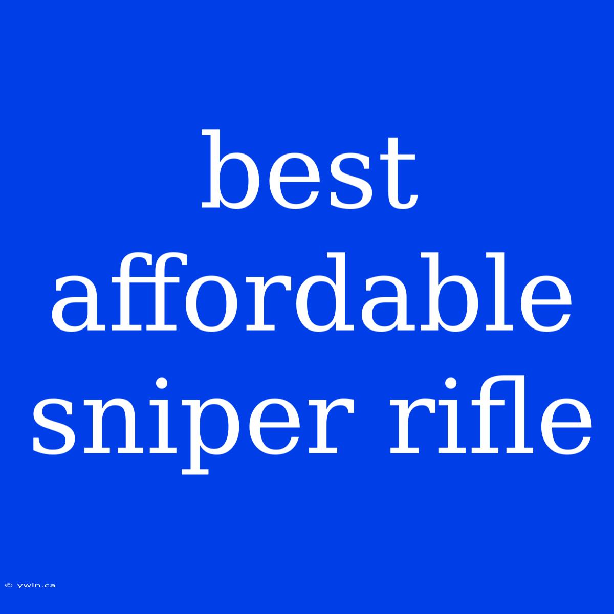 Best Affordable Sniper Rifle