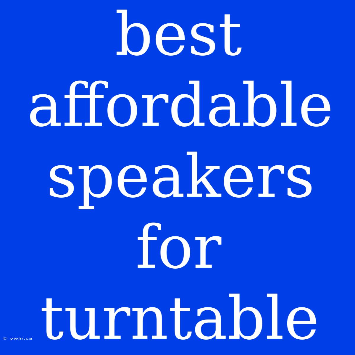 Best Affordable Speakers For Turntable