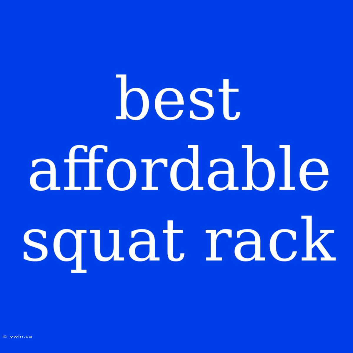 Best Affordable Squat Rack