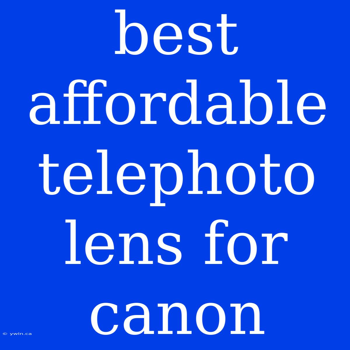 Best Affordable Telephoto Lens For Canon