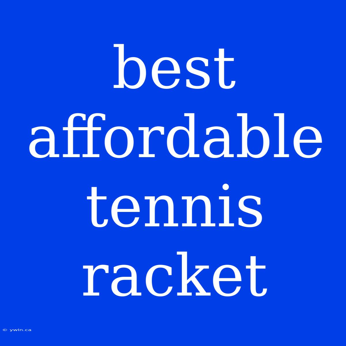 Best Affordable Tennis Racket