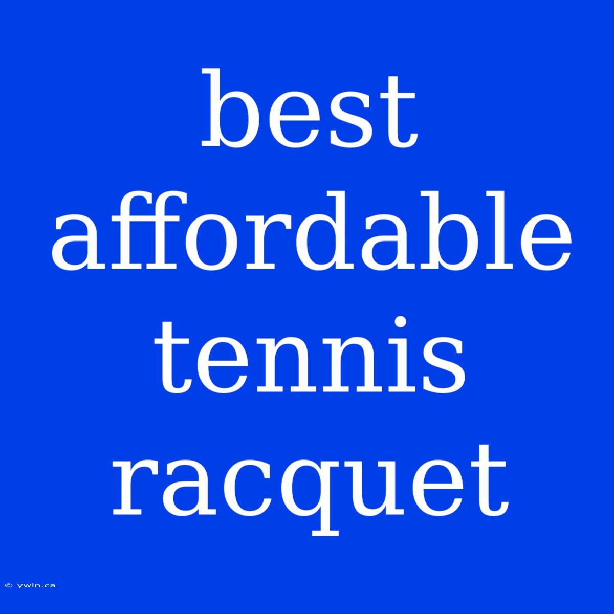 Best Affordable Tennis Racquet