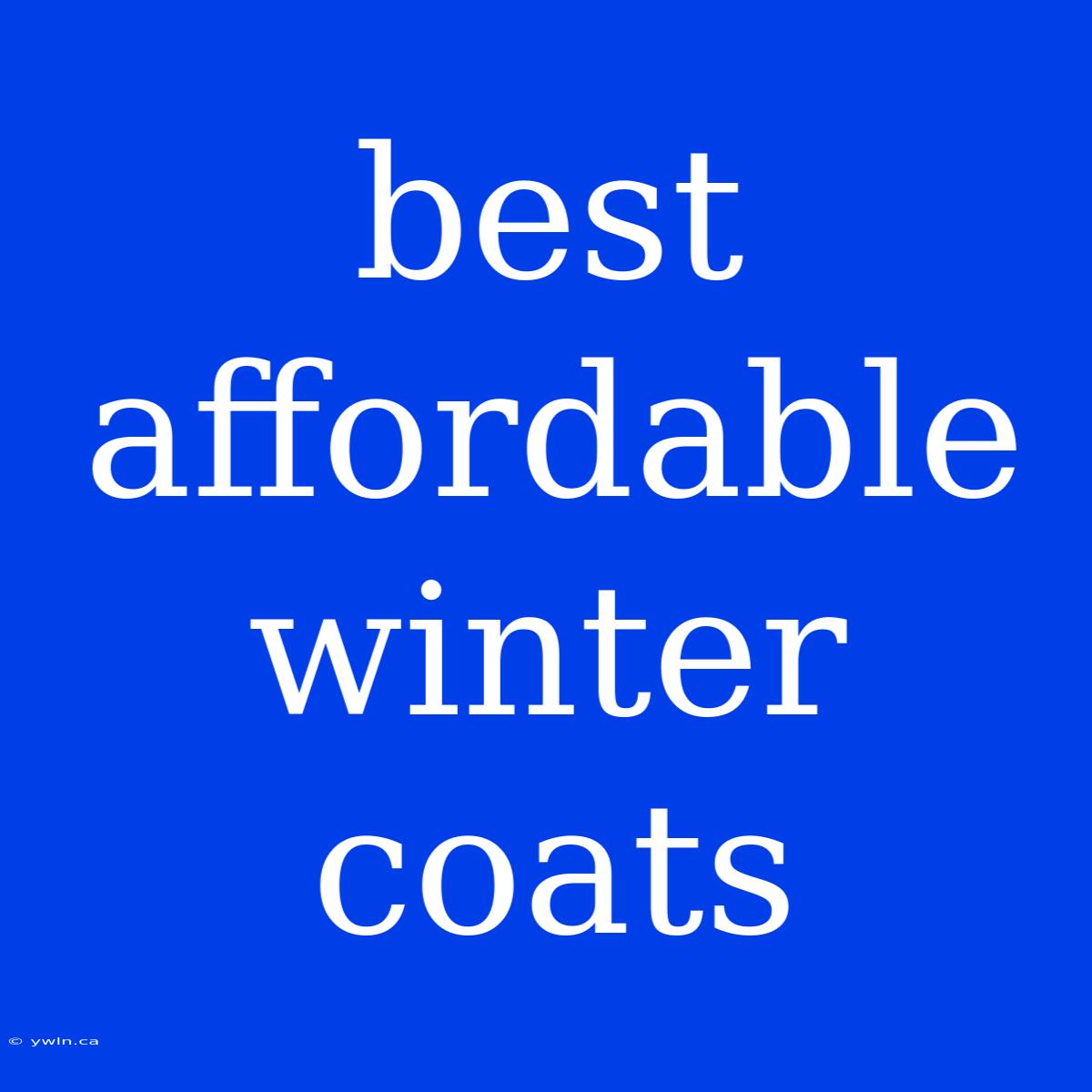 Best Affordable Winter Coats