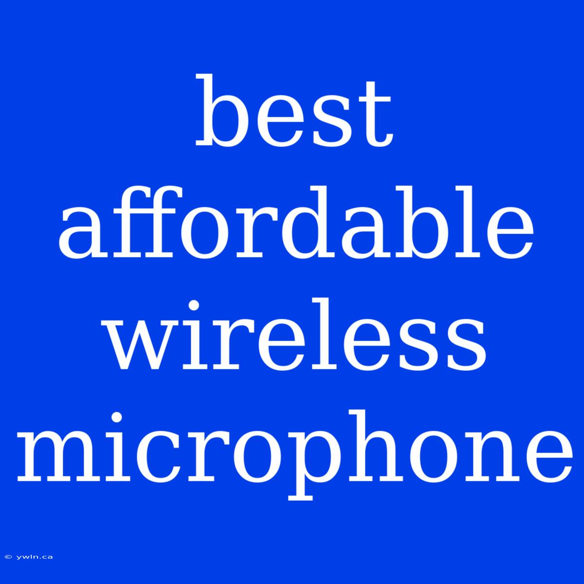 Best Affordable Wireless Microphone