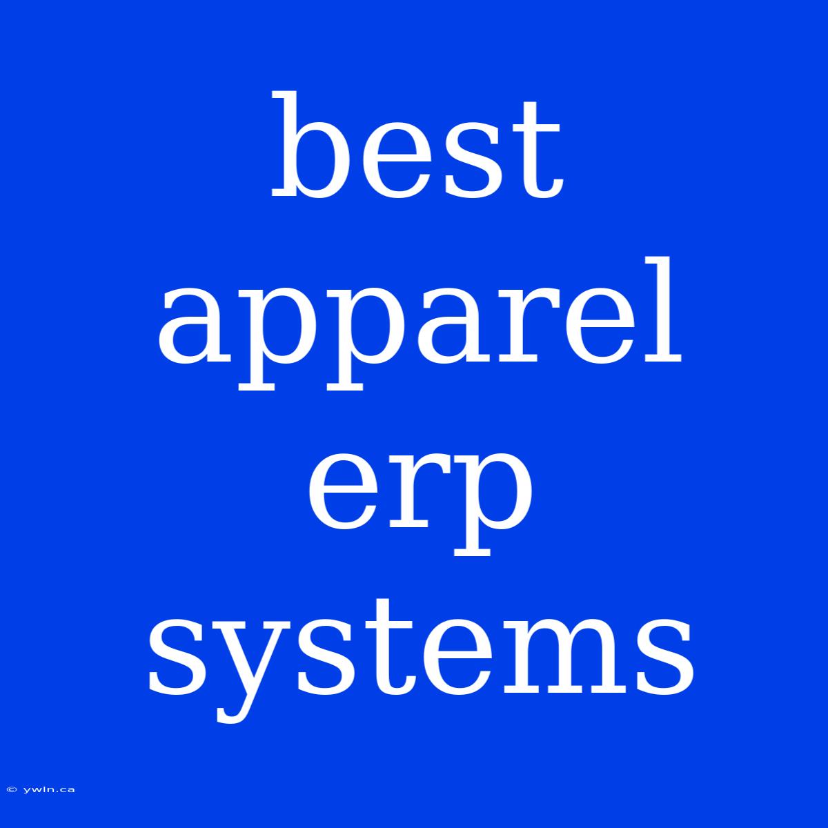 Best Apparel Erp Systems