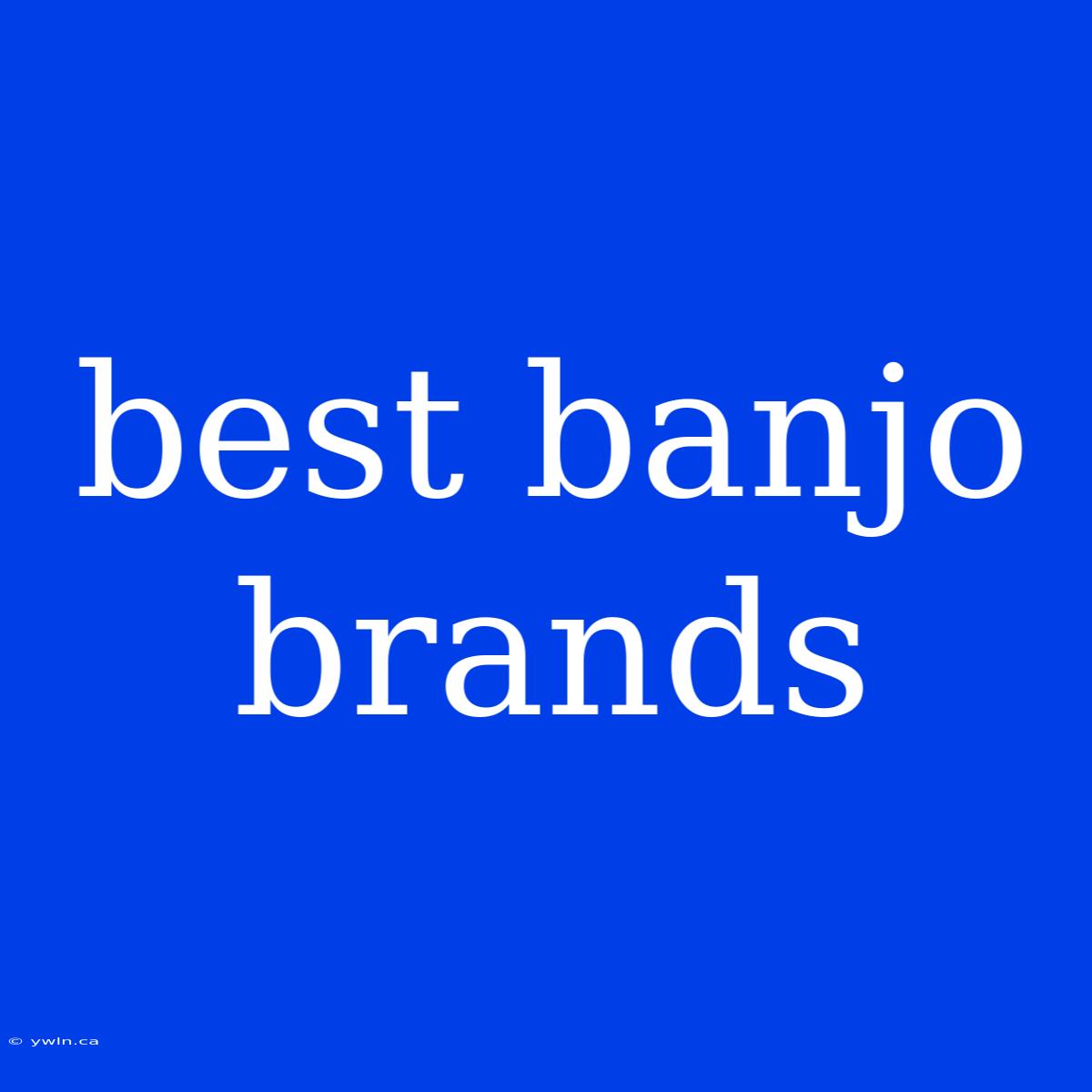 Best Banjo Brands