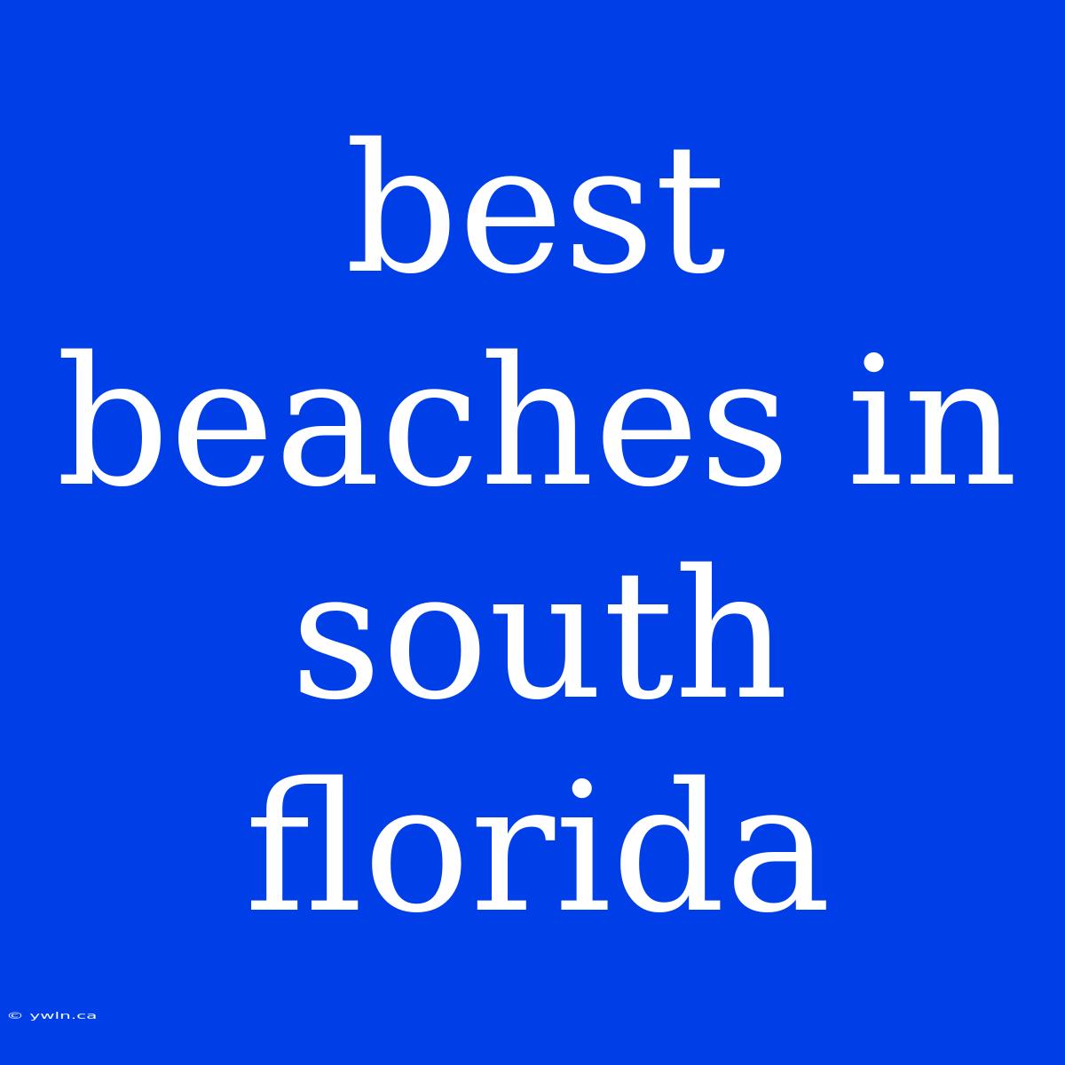 Best Beaches In South Florida