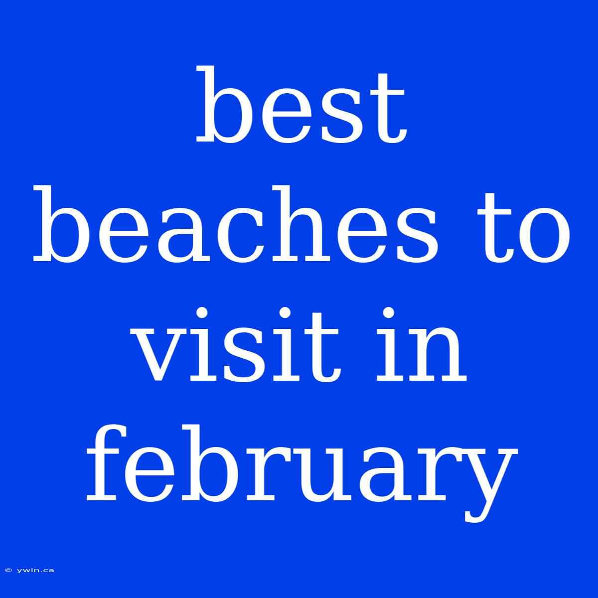 Best Beaches To Visit In February