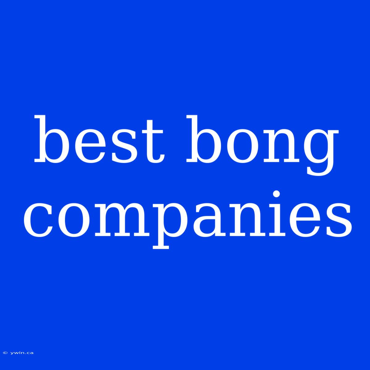 Best Bong Companies