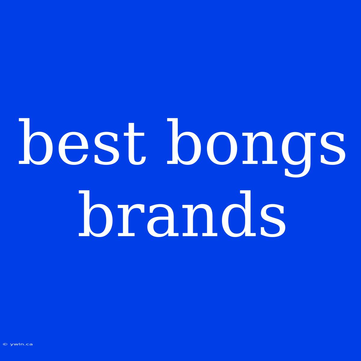 Best Bongs Brands