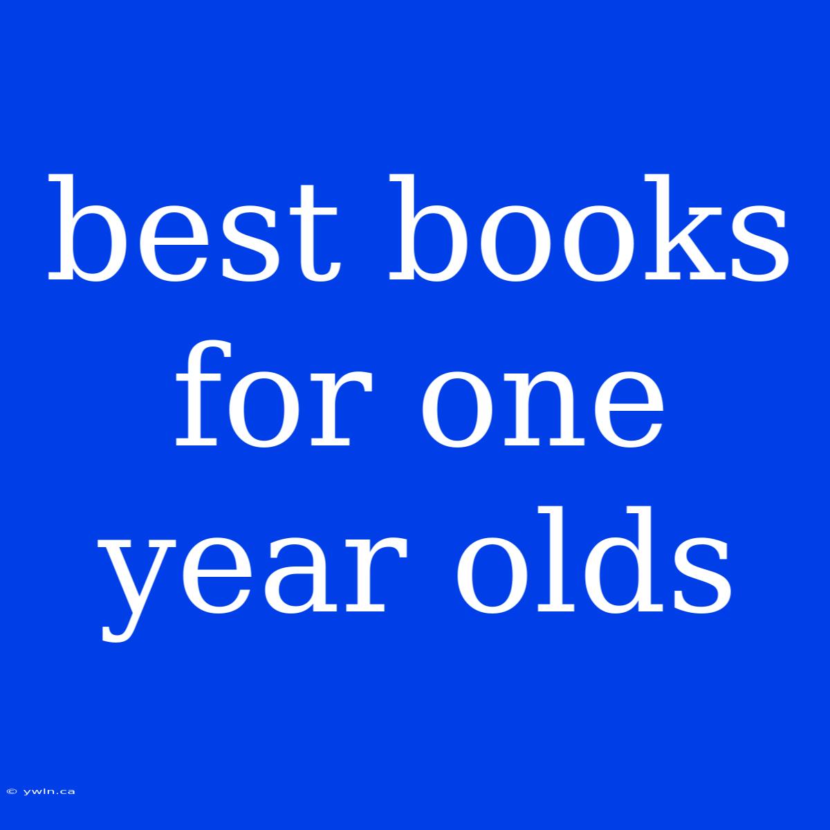 Best Books For One Year Olds