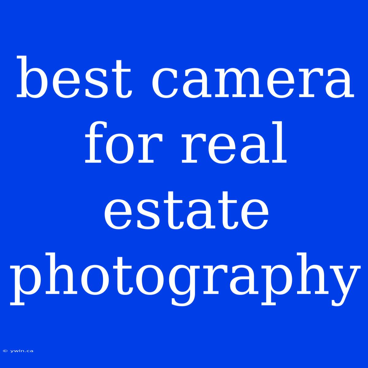 Best Camera For Real Estate Photography