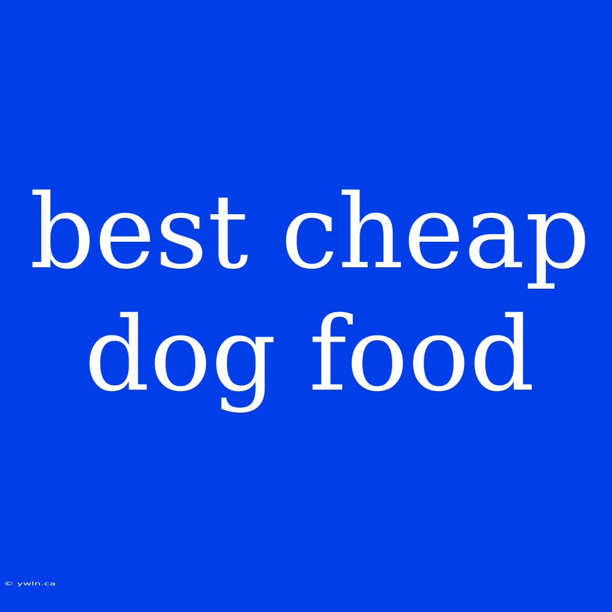 Best Cheap Dog Food