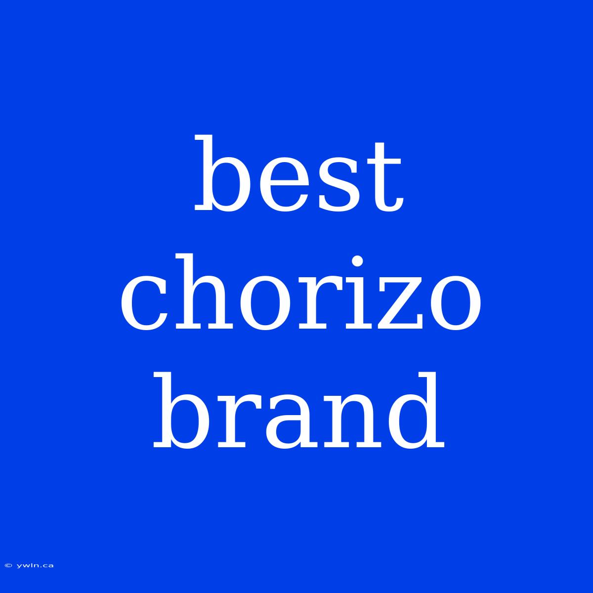 Best Chorizo Brand