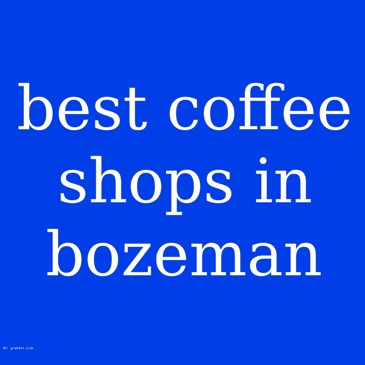 Best Coffee Shops In Bozeman