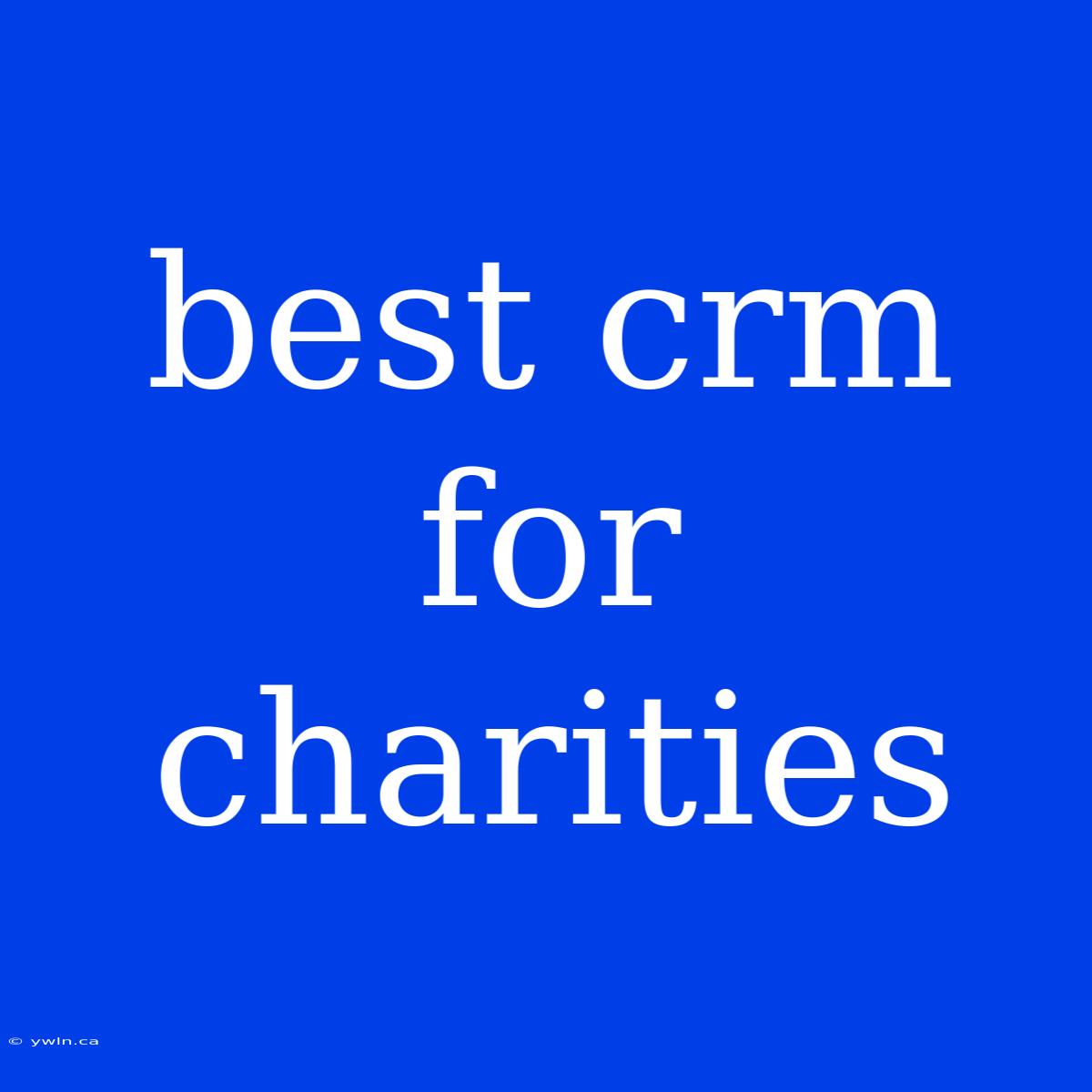 Best Crm For Charities