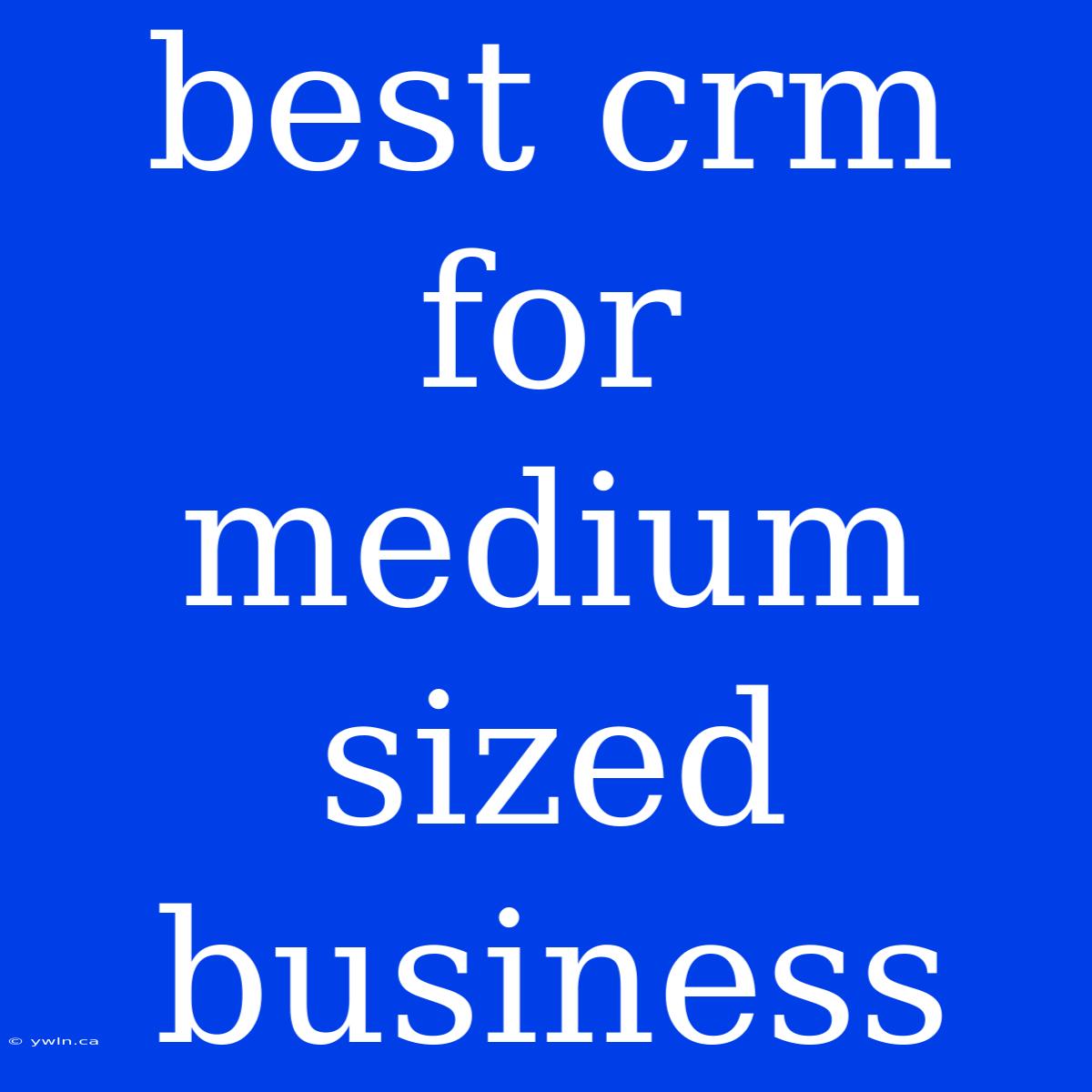 Best Crm For Medium Sized Business