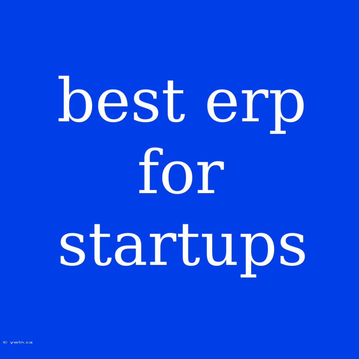 Best Erp For Startups