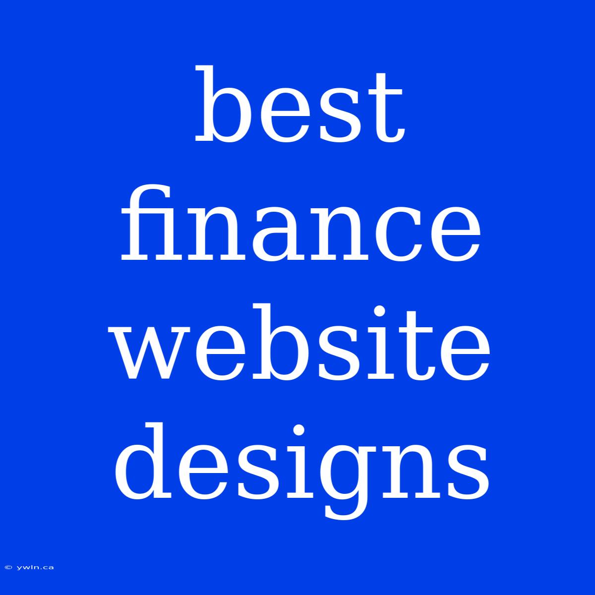 Best Finance Website Designs