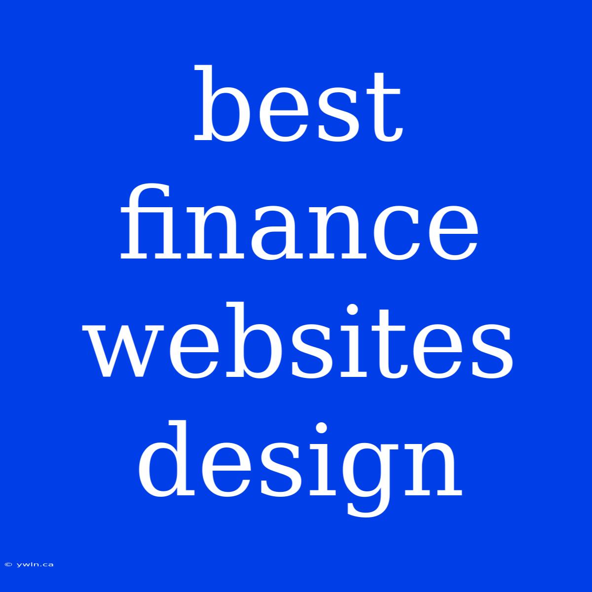 Best Finance Websites Design