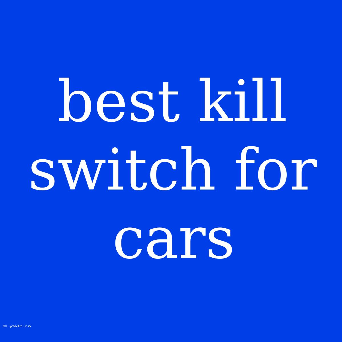 Best Kill Switch For Cars