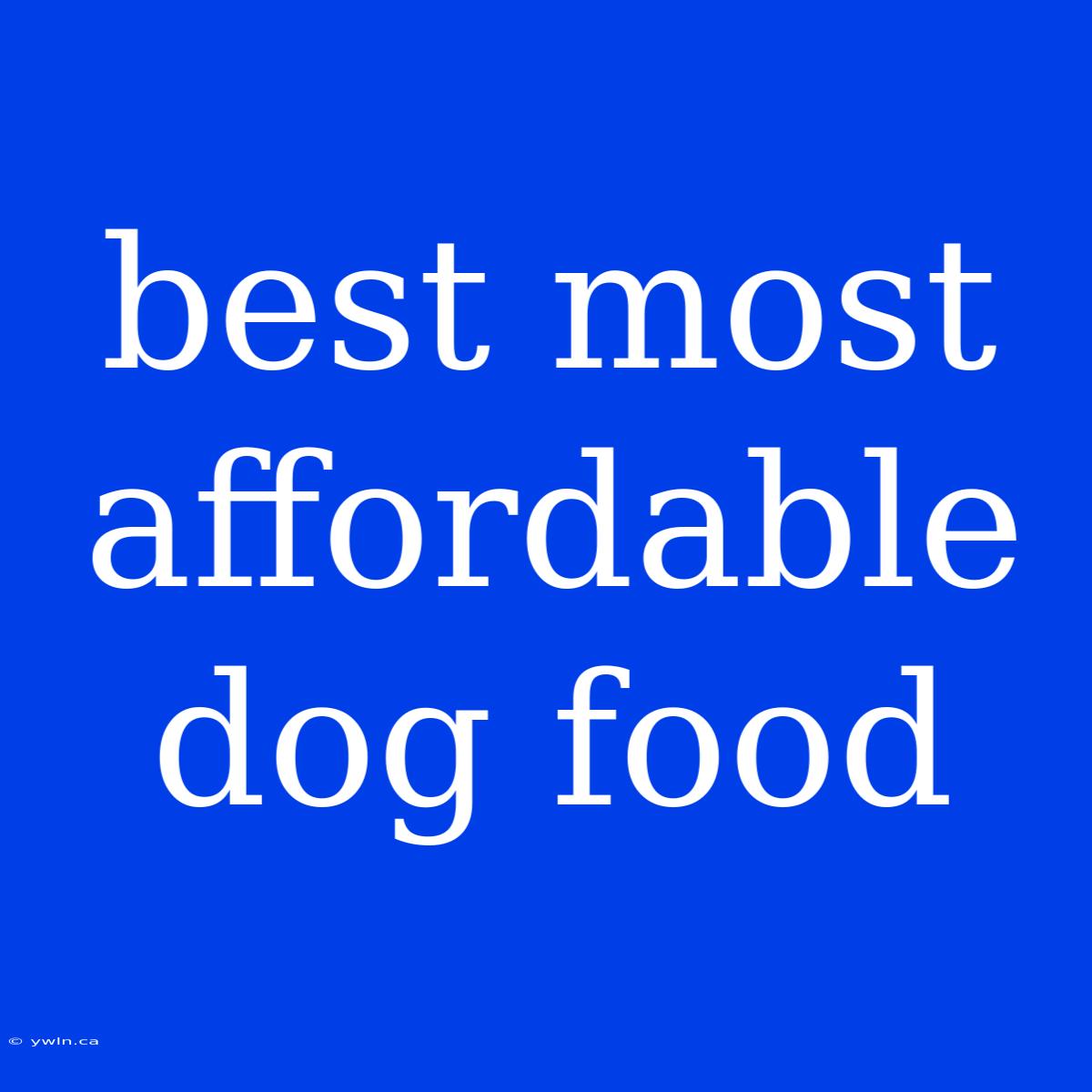 Best Most Affordable Dog Food