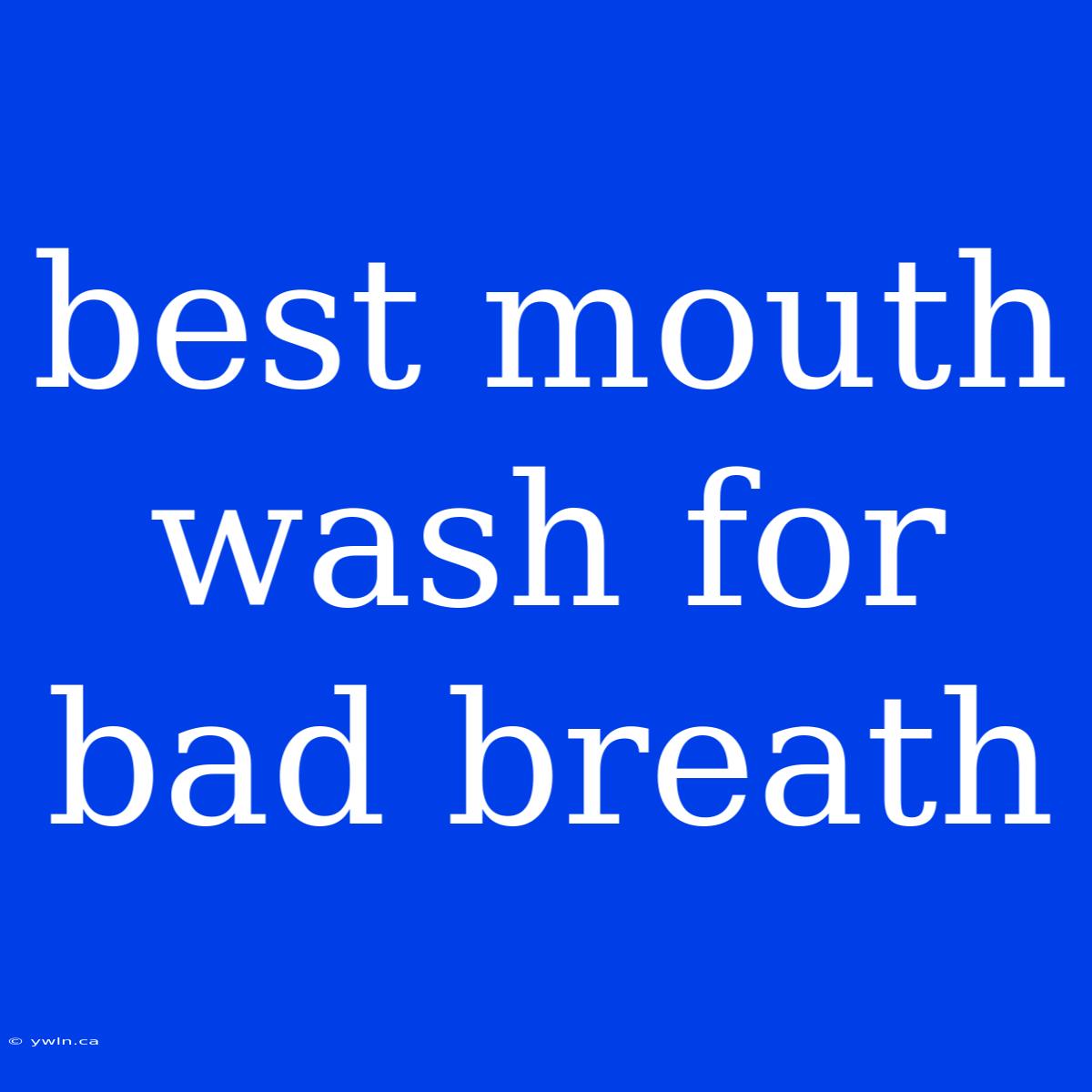 Best Mouth Wash For Bad Breath