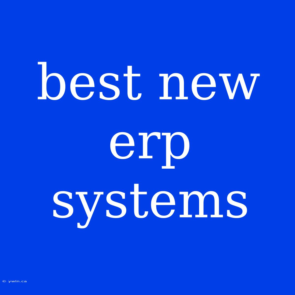 Best New Erp Systems